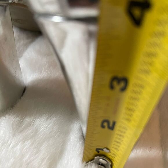 worthington metallic silver ankle straps block heels open toe size 9.5 - Picture 7 of 10